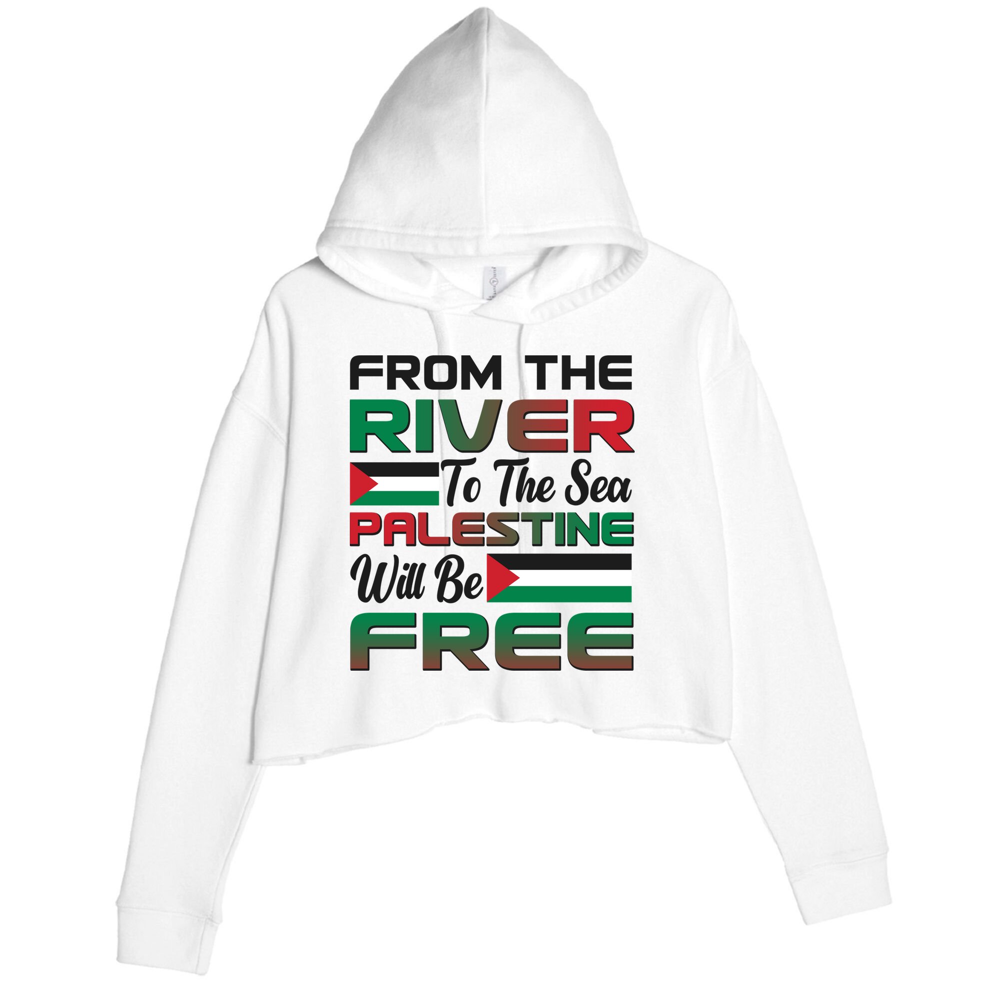 From The River To The Sea Palestine Will Be Free Crop Fleece Hoodie