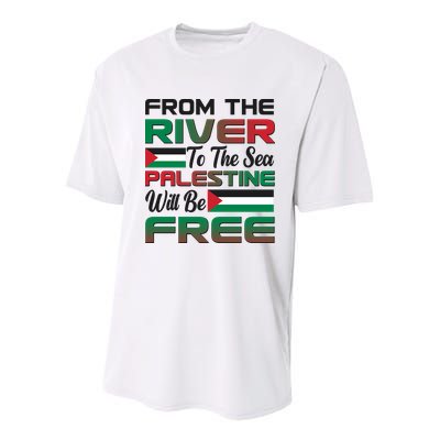 From The River To The Sea Palestine Will Be Free Youth Performance Sprint T-Shirt