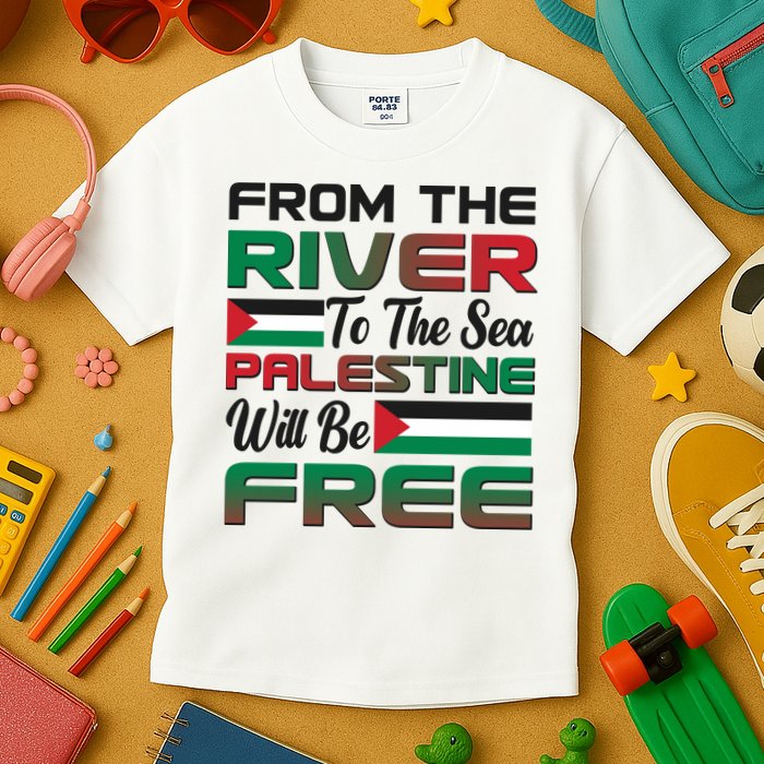 From The River To The Sea Palestine Will Be Free Kids T-Shirt