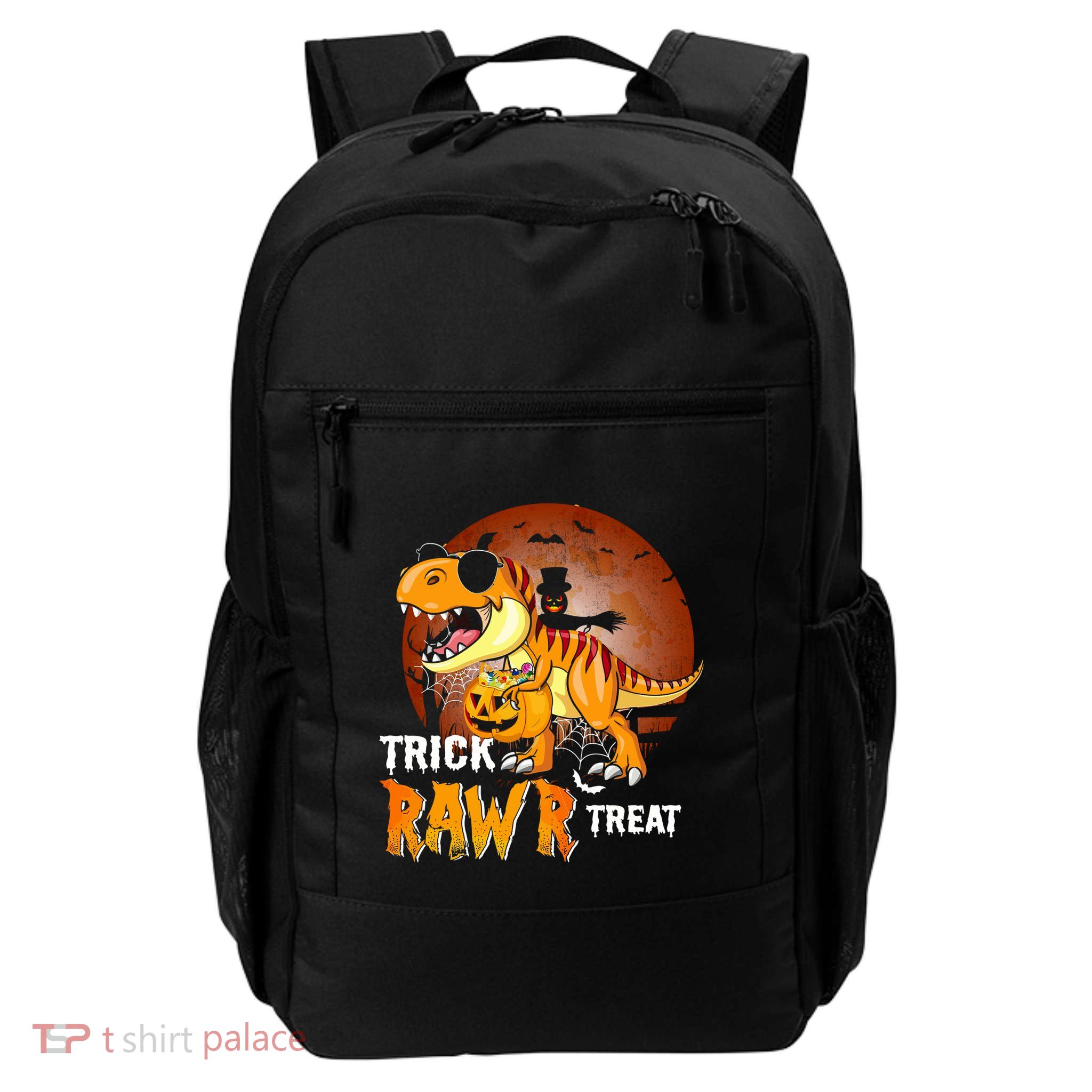 Funny T Rex Dinosaur Trick Rawr Treat Halloween Funny Gift Backpack