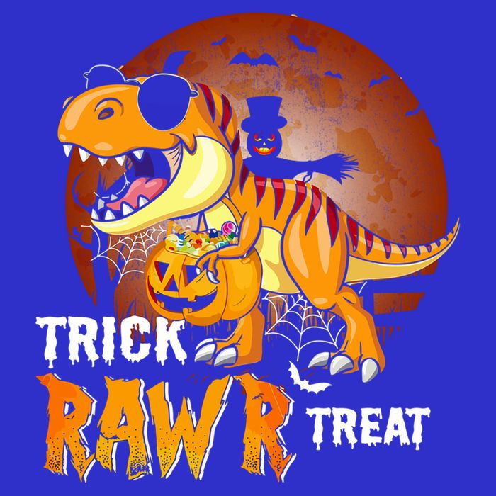 Funny T Rex Dinosaur Trick Rawr Treat Halloween Funny Gift 16 in Basic Backpack
