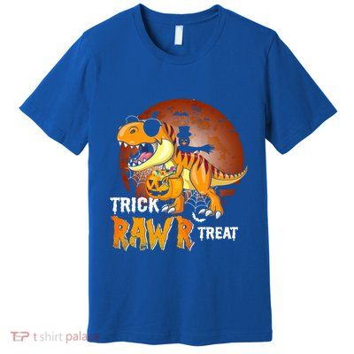 Funny T Rex Dinosaur Trick Rawr Treat Halloween Funny Gift Premium T-Shirt