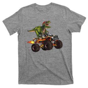 Funny T Rex Wearing Glasses On Monster Truck T-Shirt