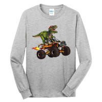 Funny T Rex Wearing Glasses On Monster Truck Tall Long Sleeve T-Shirt