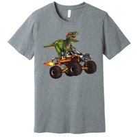 Funny T Rex Wearing Glasses On Monster Truck Premium T-Shirt