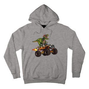 Funny T Rex Wearing Glasses On Monster Truck Tall Hoodie