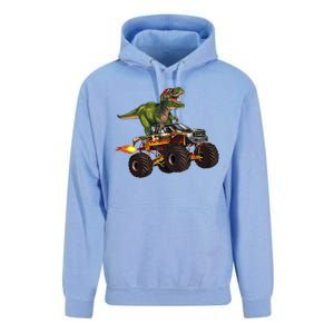 Funny T Rex Wearing Glasses On Monster Truck Unisex Surf Hoodie