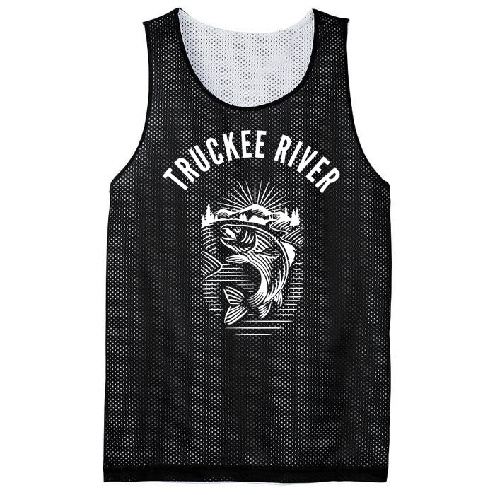 Funny Truckee River California Fishing Fly Fishing Mesh Reversible Basketball Jersey Tank