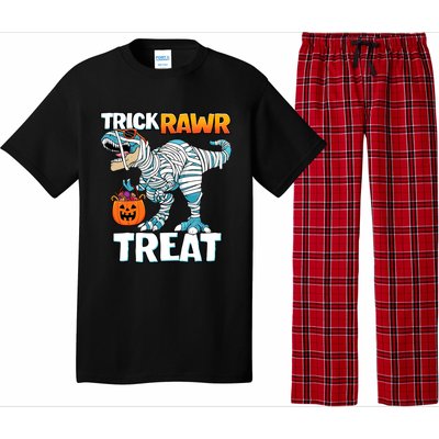 Funny Trick Rawr Treat Dinosaur Pumpkin Candy Trex Halloween Meaningful Gift Pajama Set