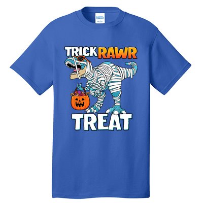 Funny Trick Rawr Treat Dinosaur Pumpkin Candy Trex Halloween Meaningful Gift Tall T-Shirt