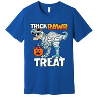 Funny Trick Rawr Treat Dinosaur Pumpkin Candy Trex Halloween Meaningful Gift Premium T-Shirt