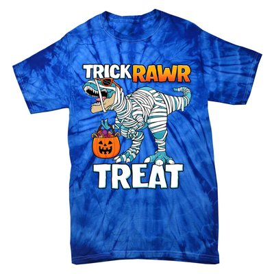 Funny Trick Rawr Treat Dinosaur Pumpkin Candy Trex Halloween Meaningful Gift Tie-Dye T-Shirt