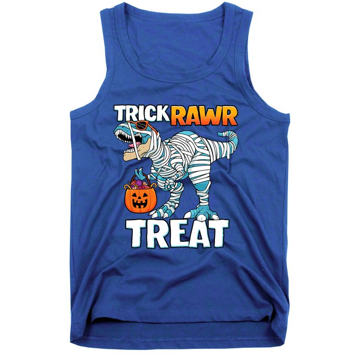 Funny Trick Rawr Treat Dinosaur Pumpkin Candy Trex Halloween Meaningful Gift Tank Top