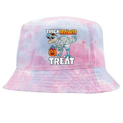 Funny Trick Rawr Treat Dinosaur Pumpkin Candy Trex Halloween Meaningful Gift Tie-Dyed Bucket Hat