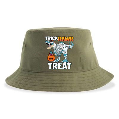 Funny Trick Rawr Treat Dinosaur Pumpkin Candy Trex Halloween Meaningful Gift Sustainable Bucket Hat