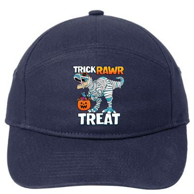 Funny Trick Rawr Treat Dinosaur Pumpkin Candy Trex Halloween Meaningful Gift 7-Panel Snapback Hat