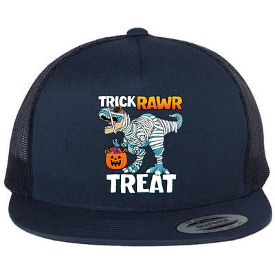 Funny Trick Rawr Treat Dinosaur Pumpkin Candy Trex Halloween Meaningful Gift Flat Bill Trucker Hat