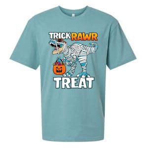 Funny Trick Rawr Treat Dinosaur Pumpkin Candy Trex Halloween Meaningful Gift Sueded Cloud Jersey T-Shirt