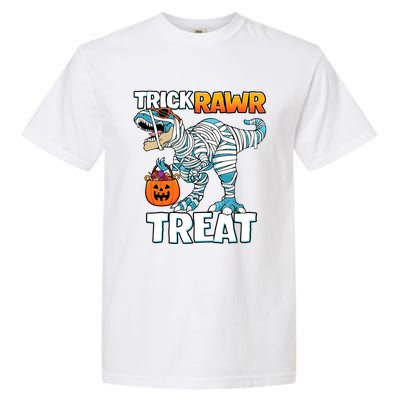 Funny Trick Rawr Treat Dinosaur Pumpkin Candy Trex Halloween Meaningful Gift Garment-Dyed Heavyweight T-Shirt