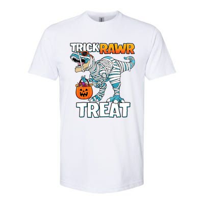 Funny Trick Rawr Treat Dinosaur Pumpkin Candy Trex Halloween Meaningful Gift Softstyle CVC T-Shirt