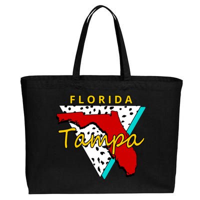 Florida Tampa Retro Cotton Canvas Jumbo Tote