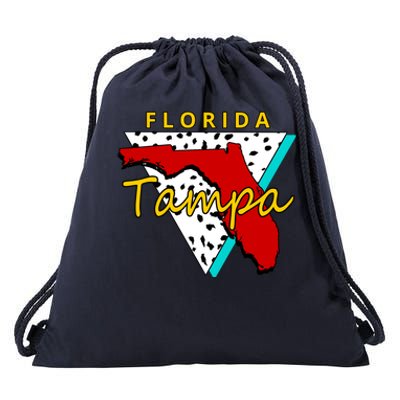 Florida Tampa Retro Drawstring Bag