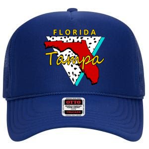 Florida Tampa Retro High Crown Mesh Back Trucker Hat