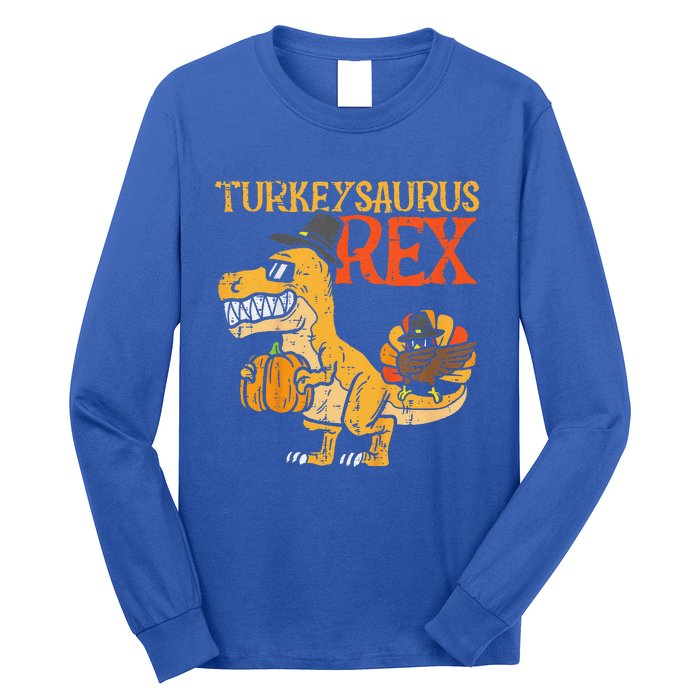 Funny Turkeysaurus Rex Dab Turkey Dino Thanksgiving Long Sleeve Shirt