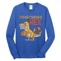 Funny Turkeysaurus Rex Dab Turkey Dino Thanksgiving Tall Long Sleeve T-Shirt