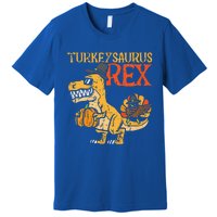 Funny Turkeysaurus Rex Dab Turkey Dino Thanksgiving Premium T-Shirt