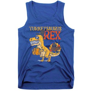 Funny Turkeysaurus Rex Dab Turkey Dino Thanksgiving Tank Top