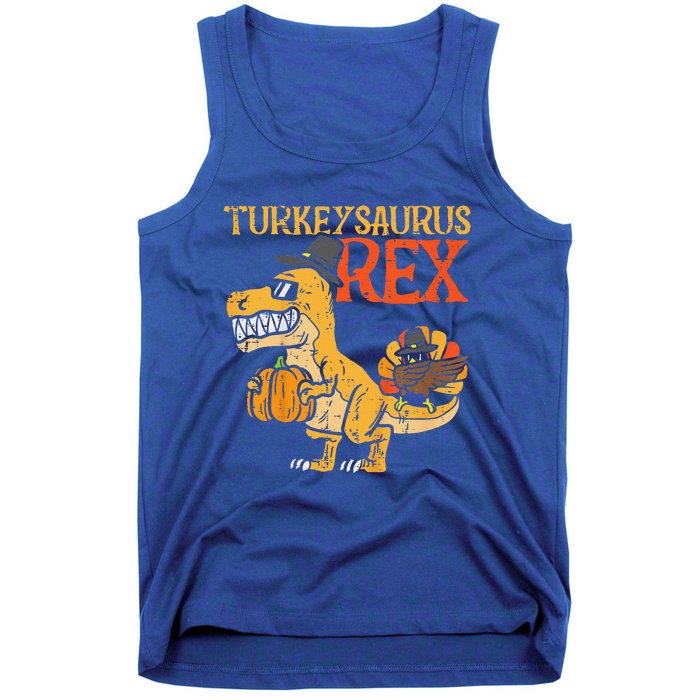 Funny Turkeysaurus Rex Dab Turkey Dino Thanksgiving Tank Top