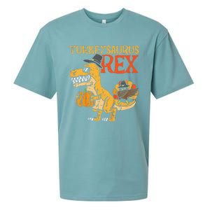 Funny Turkeysaurus Rex Dab Turkey Dino Thanksgiving Sueded Cloud Jersey T-Shirt