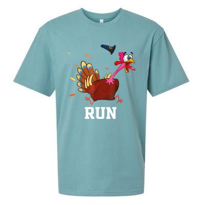 Funny Turkey Run Costume Thanksgiving Running Turkey Trot Sueded Cloud Jersey T-Shirt