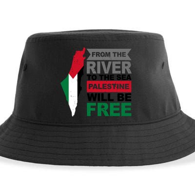 From The River To The Sea Palestine Will Be Free Sustainable Bucket Hat