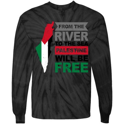 From The River To The Sea Palestine Will Be Free Tie-Dye Long Sleeve Shirt