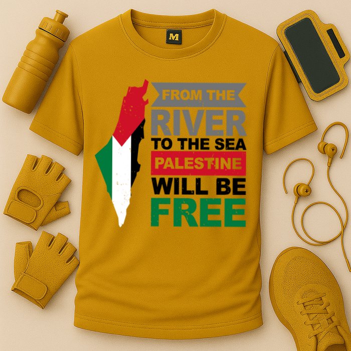 From The River To The Sea Palestine Will Be Free Cooling Performance Crew T-Shirt