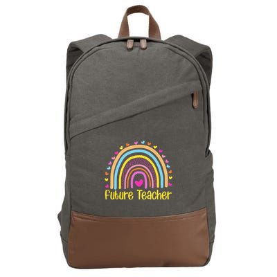 Future Teacher Rainbow Cotton Canvas Backpack