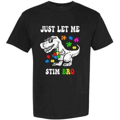 Funny T Rex Dino Dinosaur Sunglasses Just Let Me Stim Bro Garment-Dyed Heavyweight T-Shirt