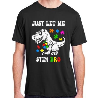 Funny T Rex Dino Dinosaur Sunglasses Just Let Me Stim Bro Adult ChromaSoft Performance T-Shirt