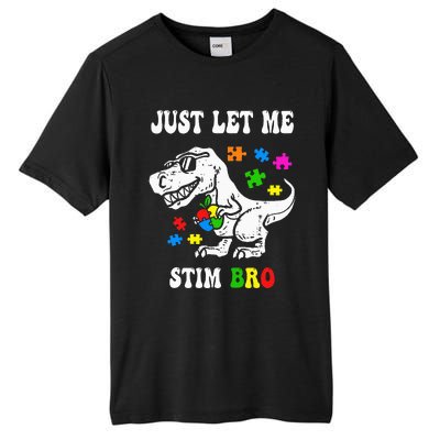 Funny T Rex Dino Dinosaur Sunglasses Just Let Me Stim Bro Tall Fusion ChromaSoft Performance T-Shirt