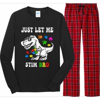 Funny T Rex Dino Dinosaur Sunglasses Just Let Me Stim Bro Long Sleeve Pajama Set