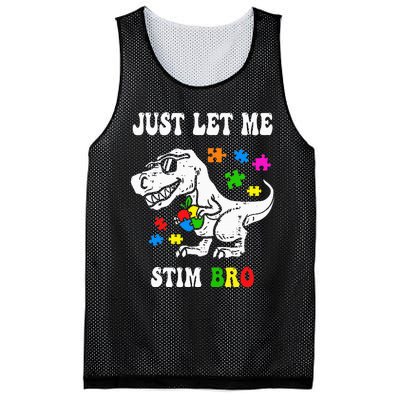 Funny T Rex Dino Dinosaur Sunglasses Just Let Me Stim Bro Mesh Reversible Basketball Jersey Tank