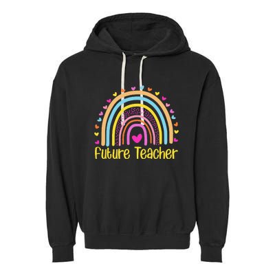 Future Teacher Rainbow Garment-Dyed Fleece Hoodie