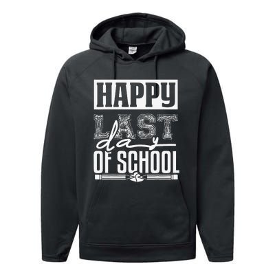 Funny Teacher School Happy Last Day Of School Humor Groovy Performance Fleece Hoodie