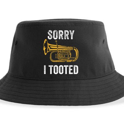 Funny Tuba Sorry I Tooted Marching Band Tuba Sustainable Bucket Hat