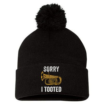 Funny Tuba Sorry I Tooted Marching Band Tuba Pom Pom 12in Knit Beanie