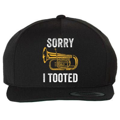 Funny Tuba Sorry I Tooted Marching Band Tuba Wool Snapback Cap