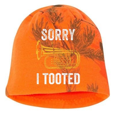 Funny Tuba Sorry I Tooted Marching Band Tuba Kati - Camo Knit Beanie