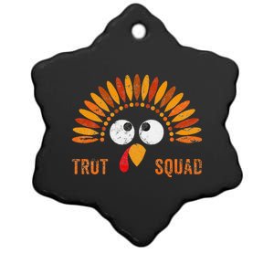 Funny Trot Squad Costume Thanksgiving Running Trukey Trot Ceramic Star Ornament